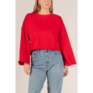 NEW BEFORE YOU french terry cropped sweatshirt in red